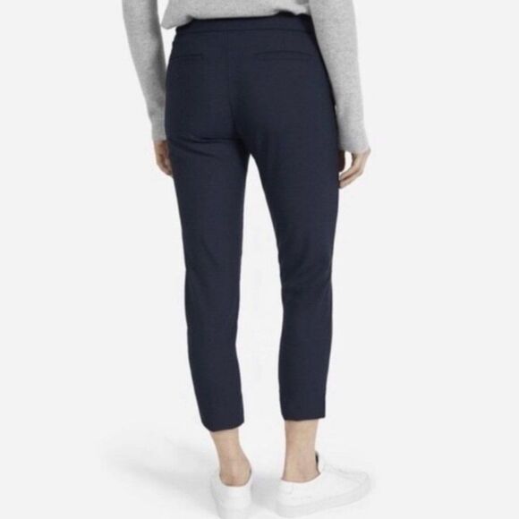 Everlane Wool Navy Straight Leg Crop Pants Mid Rise Flat Front Women Size 4 - Picture 11 of 11